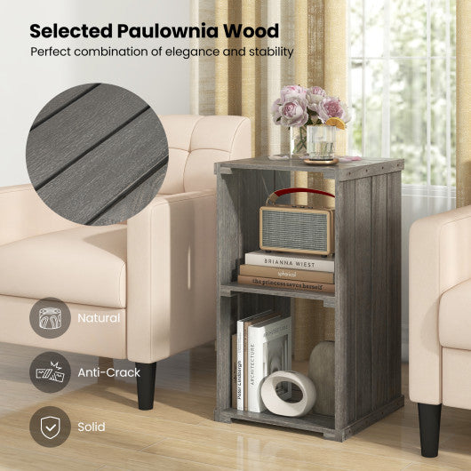 2-Cube Storage Shelf with Open Back and 3-Tier Shelf-Light Gray