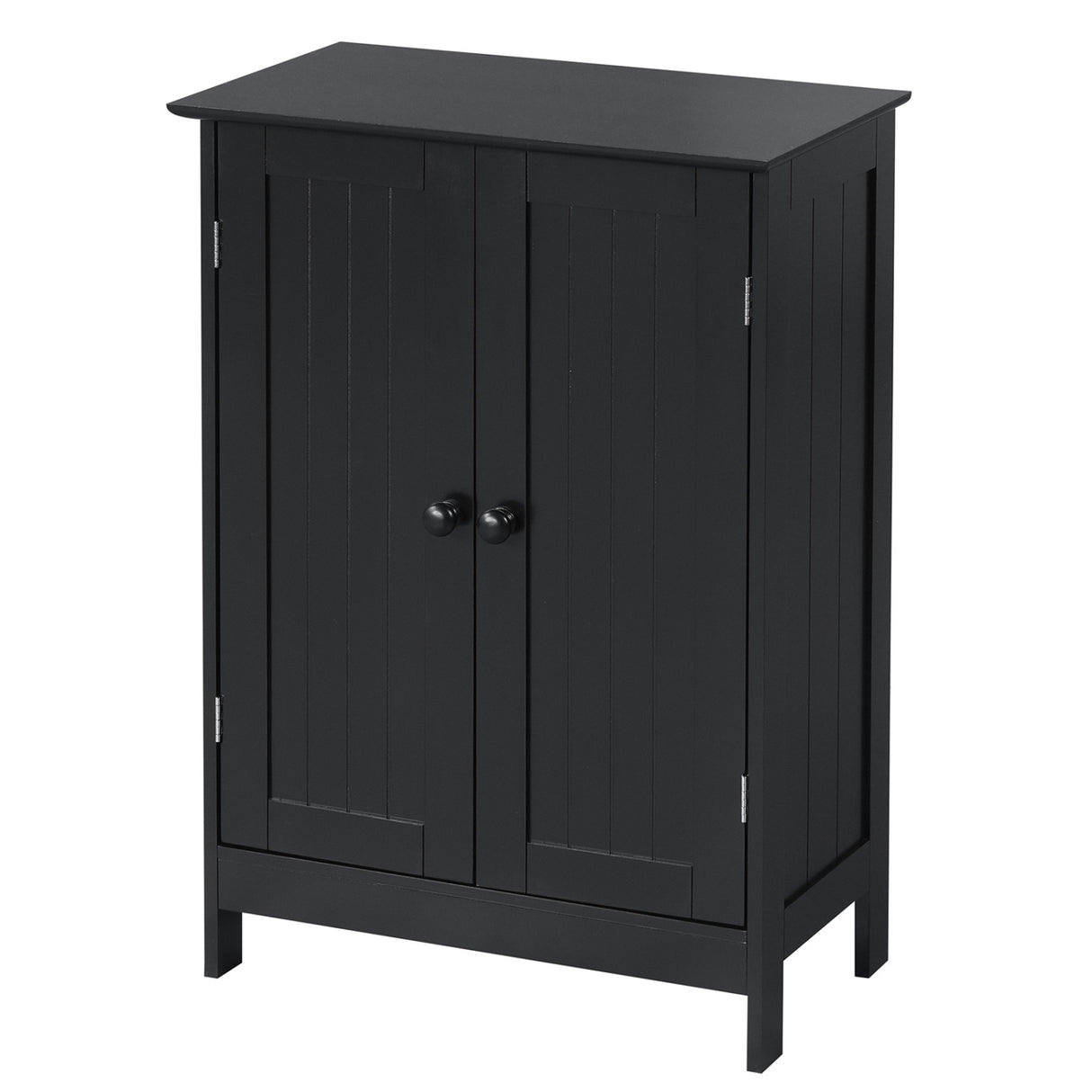 2-Door Freee-Standing Bathroom Cabinet with Shelf-Black