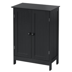 2-Door Freee-Standing Bathroom Cabinet with Shelf-Black