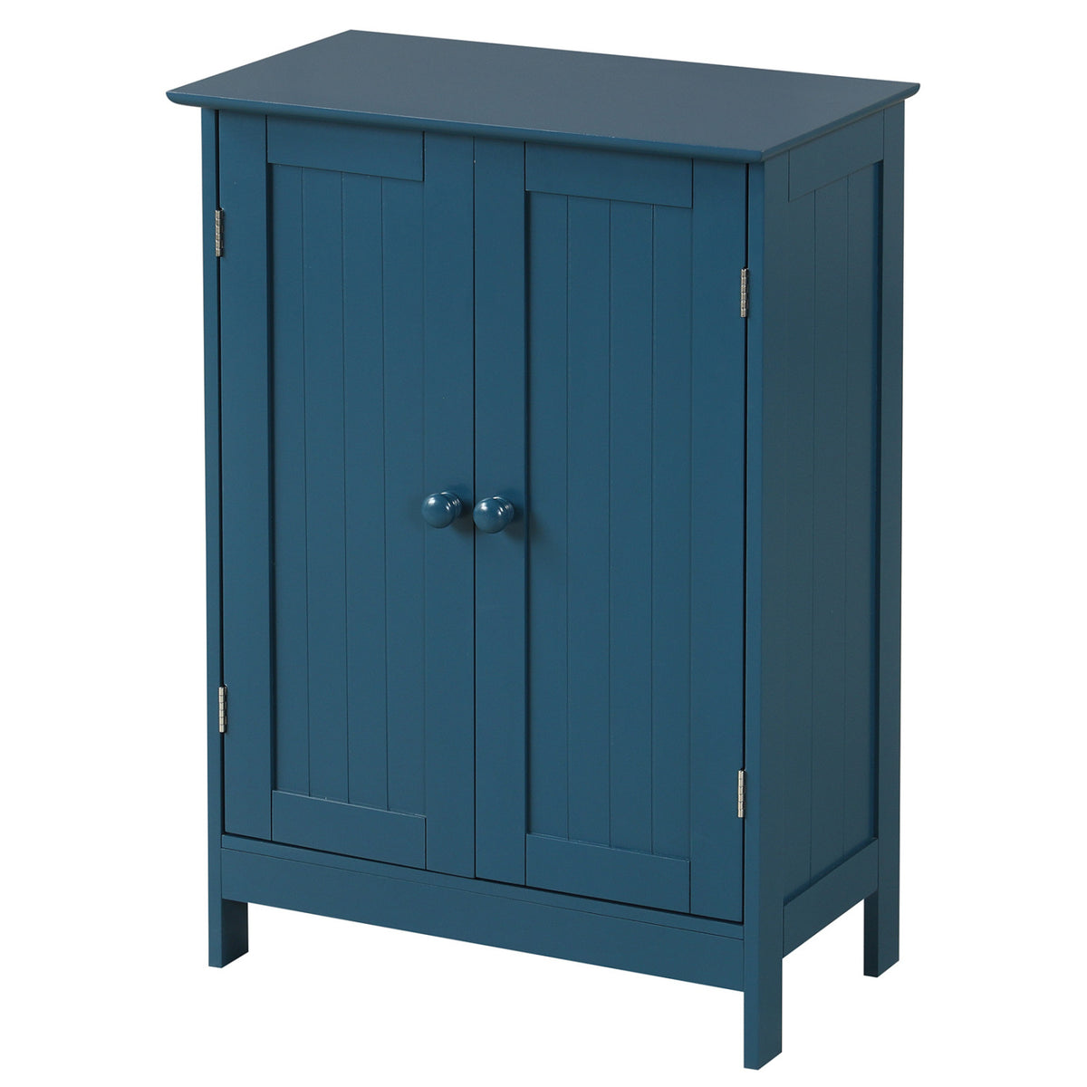 2-Door Freestanding Wooden Bathroom Cabinet with Adjustable Shelf-Green
