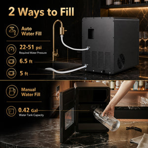 2 Inch Countertop Ice Ball Maker with 4 Ice Balls Made in 38 Minutes-Black