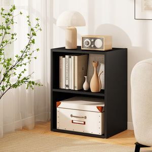 2-Layer Multifunctional Furniture Display Cabinet with Large Capacity Storage Space-Black