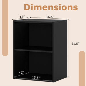 2-Layer Multifunctional Furniture Display Cabinet with Large Capacity Storage Space-Black