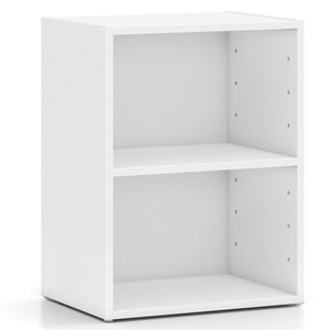 2-Layer Multifunctional Furniture Display Cabinet with Large Capacity Storage Space-White