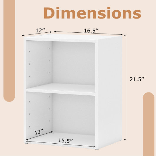 2-Layer Multifunctional Furniture Display Cabinet with Large Capacity Storage Space-White