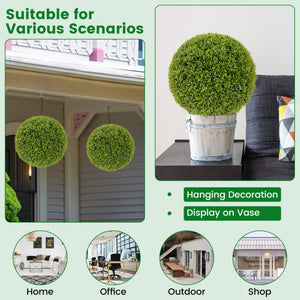 2 PCS 20 Inch Artificial Plant Boxwood Topiary Ball-M