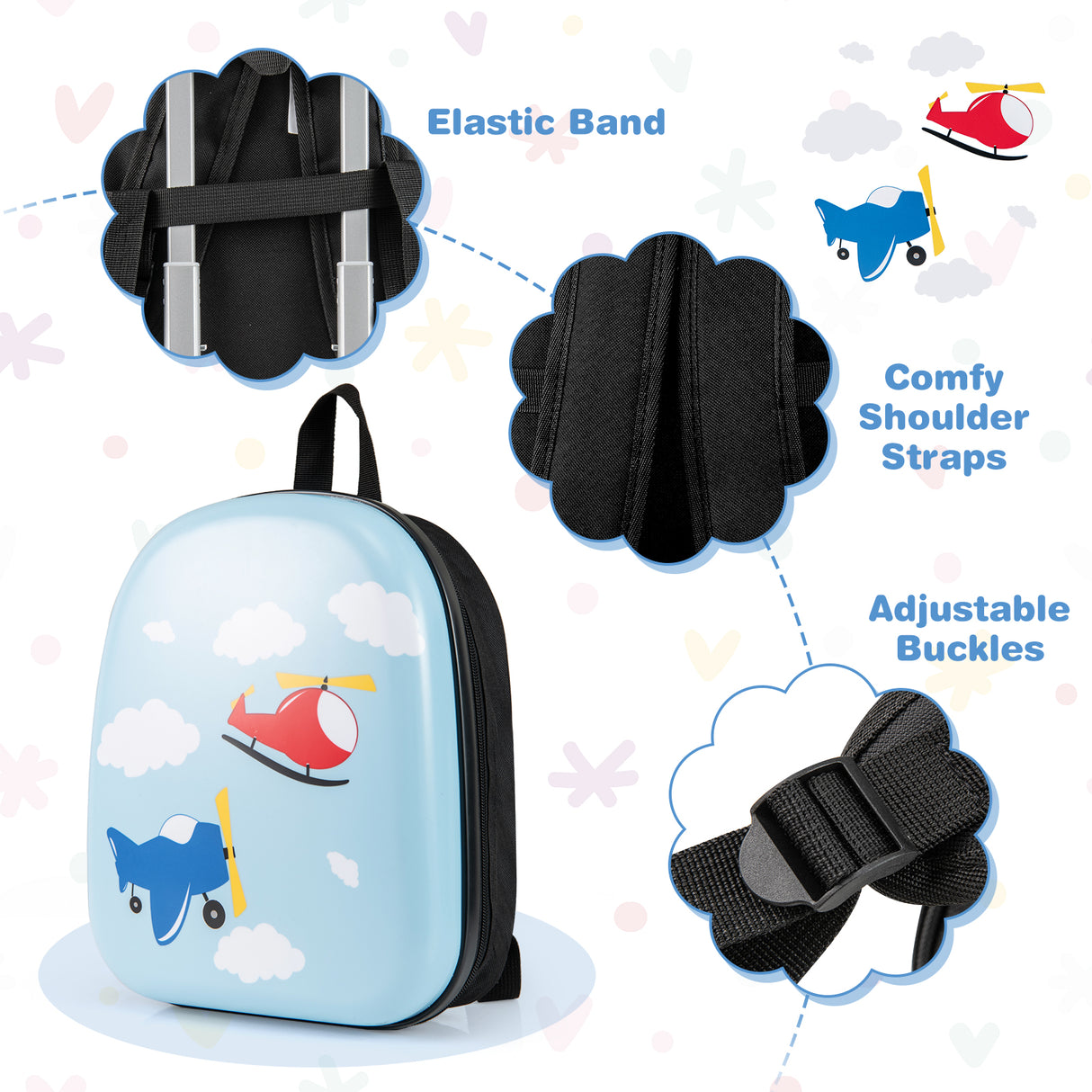2 PCS Kid Luggage Set With Spinner Wheels for Children Boys Girls-Dark Blue
