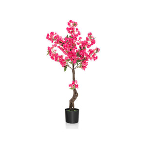 2 Pack 41 Inch Artificial Plum Blossom Tree Fake Floral Plant with 92 Flowers-Red