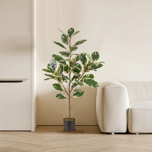 2 Pack 4.3 Feet Tall Artificial Bird of Paradise Plant Fake Banana Leaf-Green