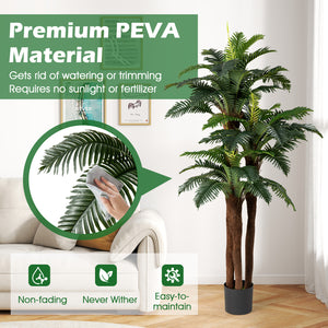 2 Pack Artificial Palm Tree 6.3 ft Tall with Adjustable Leaves