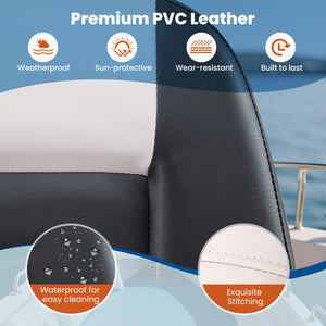 2-Pack Boat Seats with Thick Sponge Padding and Fixing Bolts-Gray