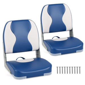 2-Pack Boat Seats with Thick Sponge Padding-Blue
