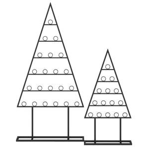 2 Pack Christmas Tree Photo Holder with 36 Round Clips and Metal Hanging Rack-Black