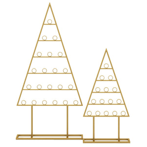 2 Pack Christmas Tree Photo Holder with 36 Round Clips and Metal Hanging Rack-Gloden