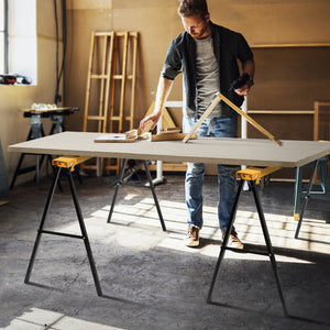 2 Pack Heavy Duty Sawhorse with Steel Folding Legs
