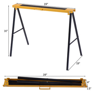 2 Pack Heavy Duty Sawhorse with Steel Folding Legs