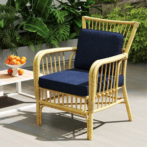 2-Pack Outdoor Patio Cushion Set with Removable Covers-Navy