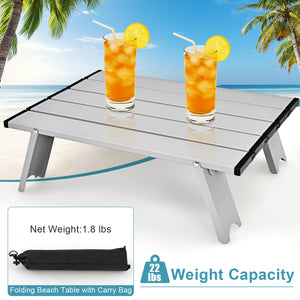 2 Packs 5-Position Outdoor Folding Backpack Beach Table Chair Reclining Chair Set-Multicolor