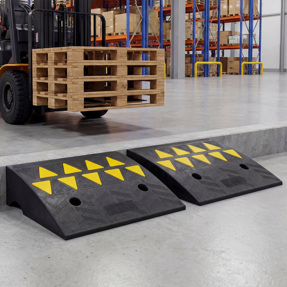 2 Pcs Driveway Threshold Ramps with 5/6 Inch Rise for Medium Trucks-S