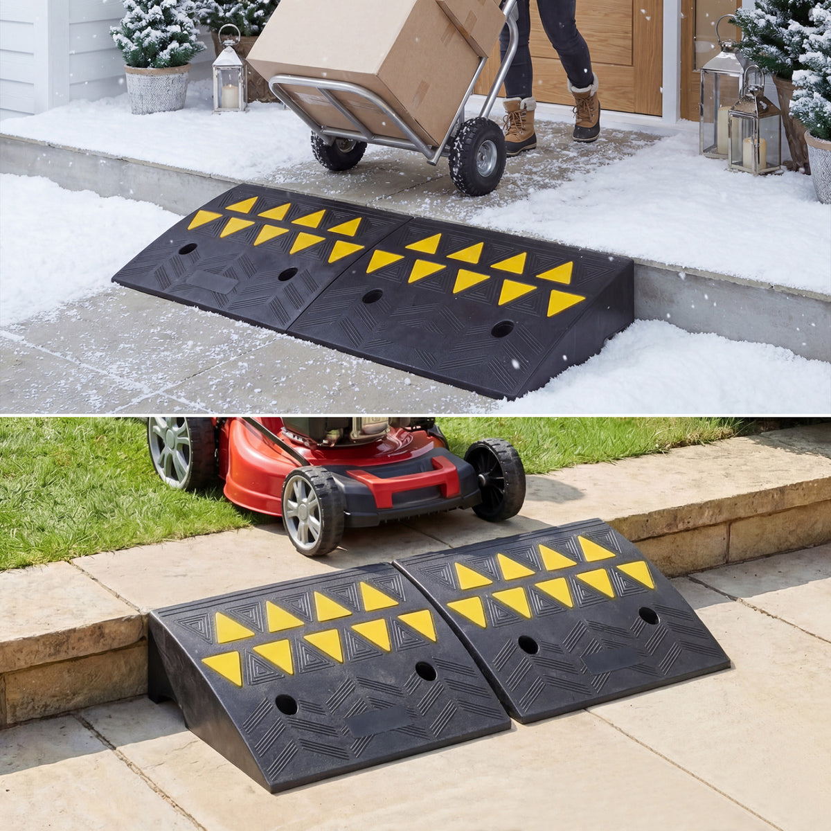2 Pcs Driveway Threshold Ramps with 5/6 Inch Rise for Medium Trucks-S