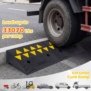 2 Pcs Driveway Threshold Ramps with 5/6 Inch Rise for Medium Trucks-S