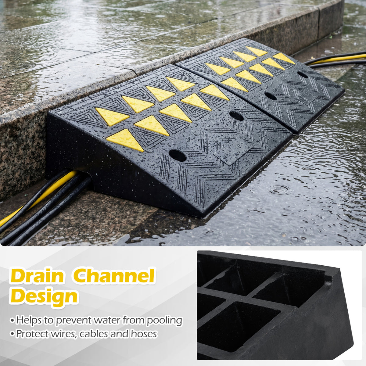 2 Pcs Driveway Threshold Ramps with 5/6 Inch Rise for Medium Trucks-S