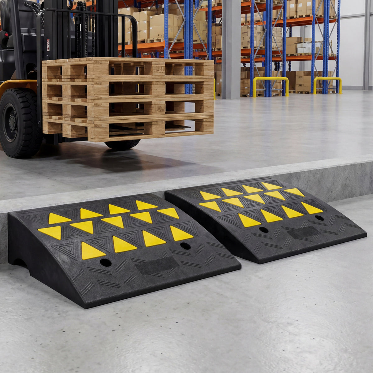 2 Pcs Driveway Threshold Ramps with 5/6 Inch Rise for Medium Trucks-M