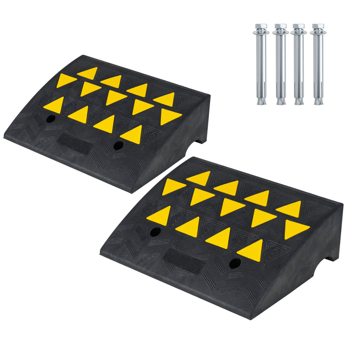 2 Pcs Driveway Threshold Ramps with 5/6 Inch Rise for Medium Trucks-M