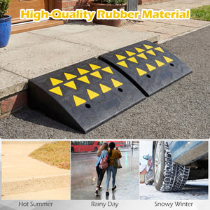 2 Pcs Driveway Threshold Ramps with 5/6 Inch Rise for Medium Trucks-M