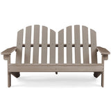2 Person Fir Wood Adirondack Chair with High Backrest-Gray
