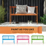 Outdoor Eucalyptus Wood Bench with Backrest and Armrests