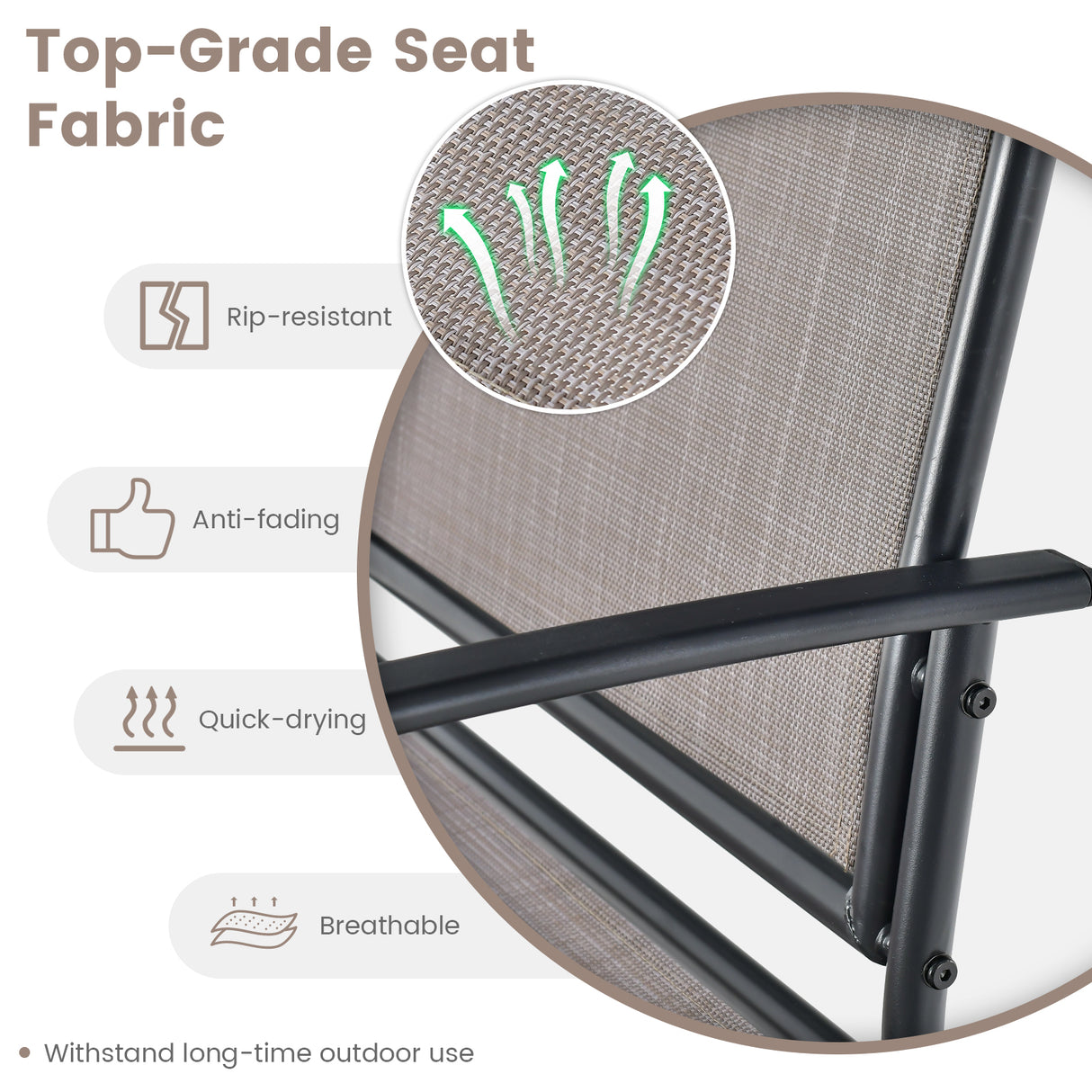Outdoor Gliding Loveseat Chair with Tempered Glass Coffee Table-2 Pieces