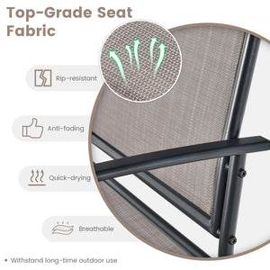 Outdoor Gliding Loveseat Chair with Tempered Glass Coffee Table-2 Pieces