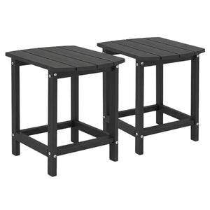 2-Pieces18 Inches Adirondack Outdoor Side Table for Patio and Garden-Black