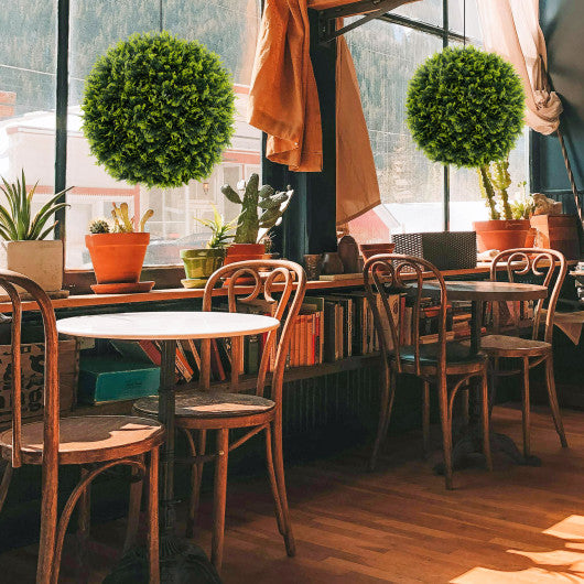 2 Pieces 18/22 Inches Indoor Outdoor Faux Decorative Balls for Patio Garden Front Door Balcony and Backyard-M