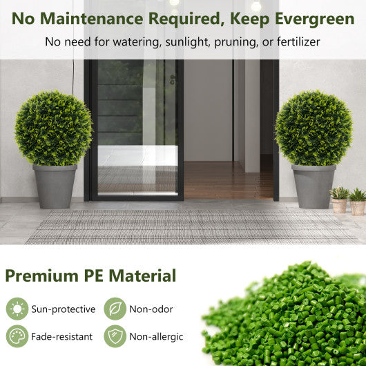 2 Pieces 18/22 Inches Indoor Outdoor Faux Decorative Balls for Patio Garden Front Door Balcony and Backyard-M