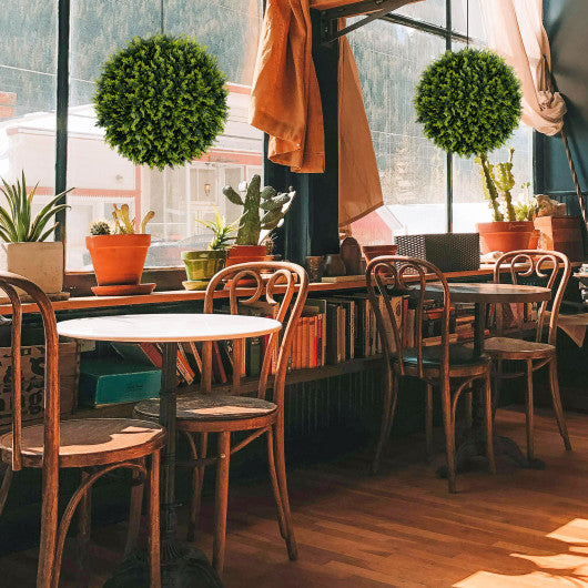 2 Pieces 18/22 Inches Indoor Outdoor Faux Decorative Balls for Patio Garden Front Door Balcony and Backyard-S