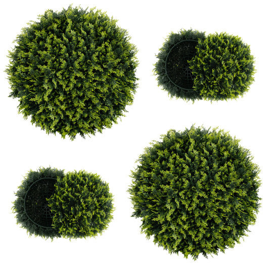 2 Pieces 18/22 Inches Indoor Outdoor Faux Decorative Balls for Patio Garden Front Door Balcony and Backyard-S