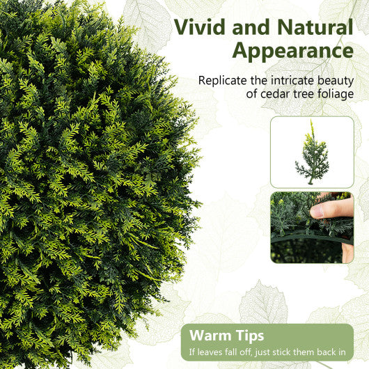 2 Pieces 18/22 Inches Indoor Outdoor Faux Decorative Balls for Patio Garden Front Door Balcony and Backyard-S