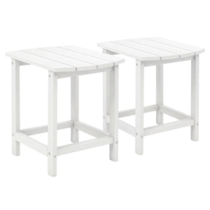 2-Pieces 18 Inches Adirondack Outdoor Side Table for Patio and Garden-White