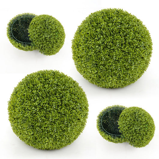2 Pieces 20 Inches Artificial Sun-Protective Topiary Spheres for Patio Garden Front Door Balcony Backyard-M