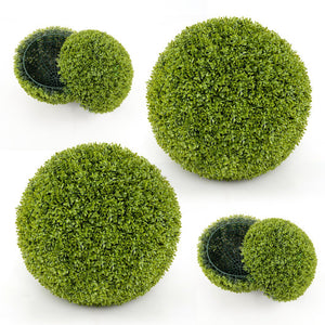 2 Pieces 20 Inches Artificial Sun-Protective Topiary Spheres for Patio Garden Front Door Balcony Backyard-M