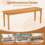 50 Inches Outdoor Garden Bench with Geometric Lattice Backrest and Slatted Seat-Red