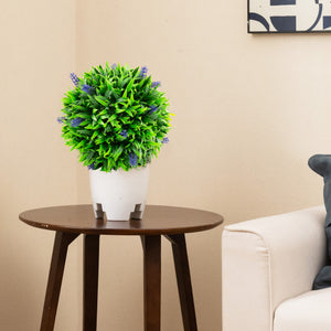 2 Pieces Artificial Lavender Topiary Balls with Flowers