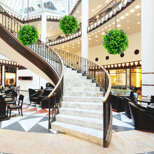 2 Pieces Artificial Lavender Topiary Balls with Flowers