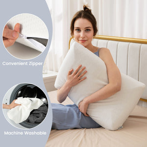 2 Pieces Bamboo Charcoal Memory Foam Pillow for Pain Relief Sleeping
