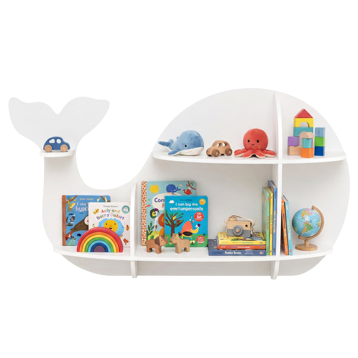 Floating Dolphin Shelves Wall Mounted Storage Display Rack-White
