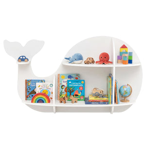 Floating Dolphin Shelves Wall Mounted Storage Display Rack-White