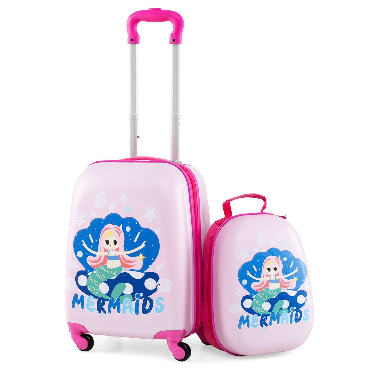 2 Pieces Kids Carry-on Luggage Set with 12 Inch Backpack-Navy