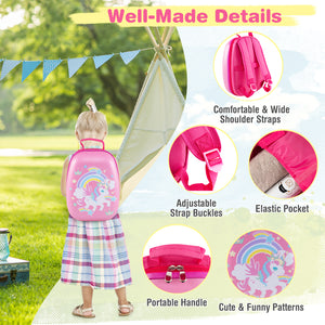 2 Pieces Kids Carry-on Luggage Set with 12 Inch Backpack-White